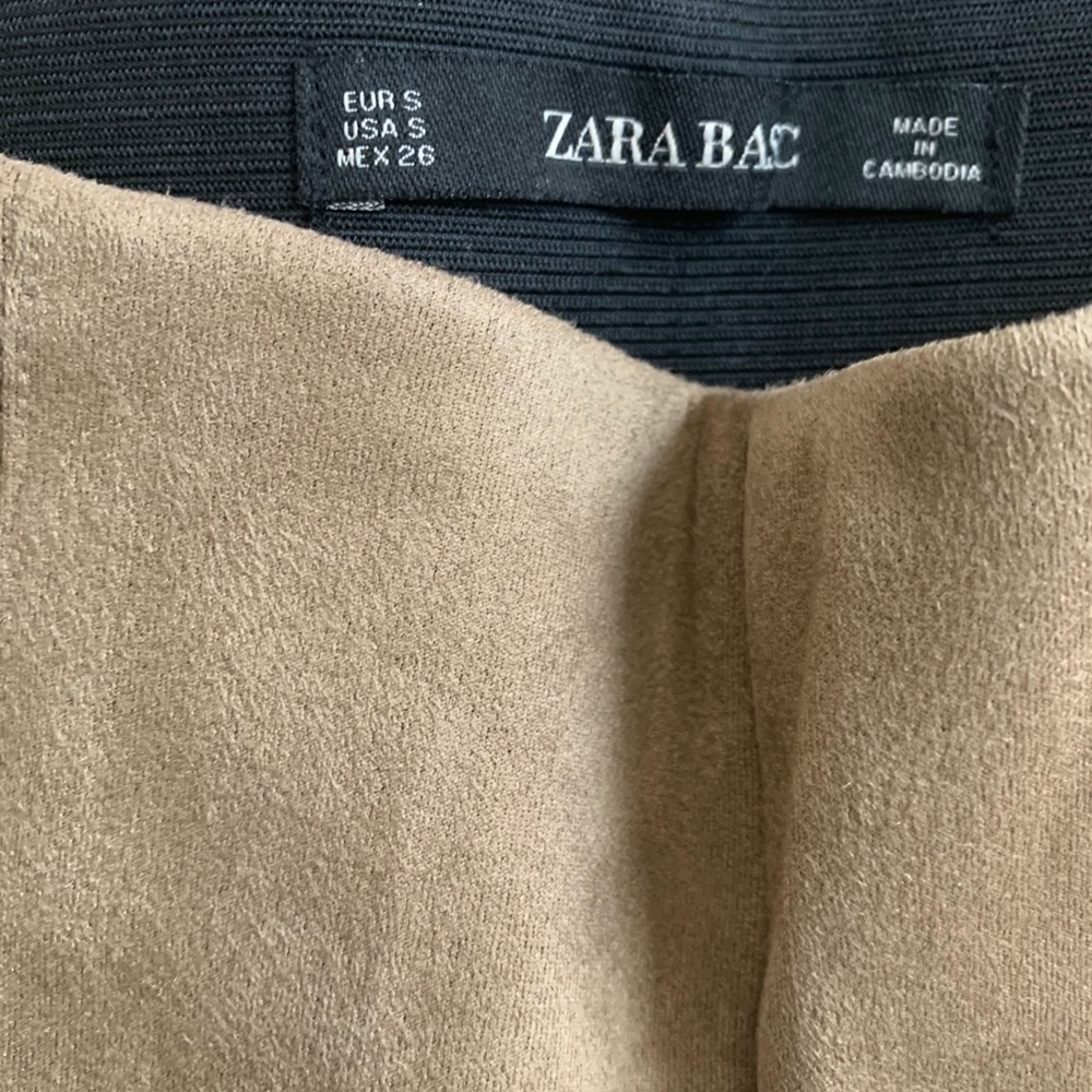 Zara Faux Suede Camel Pants - Picture 2 of 4